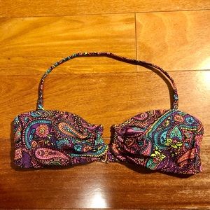 Xhilaration Purple Paisley Bandeau Halter Swim Top